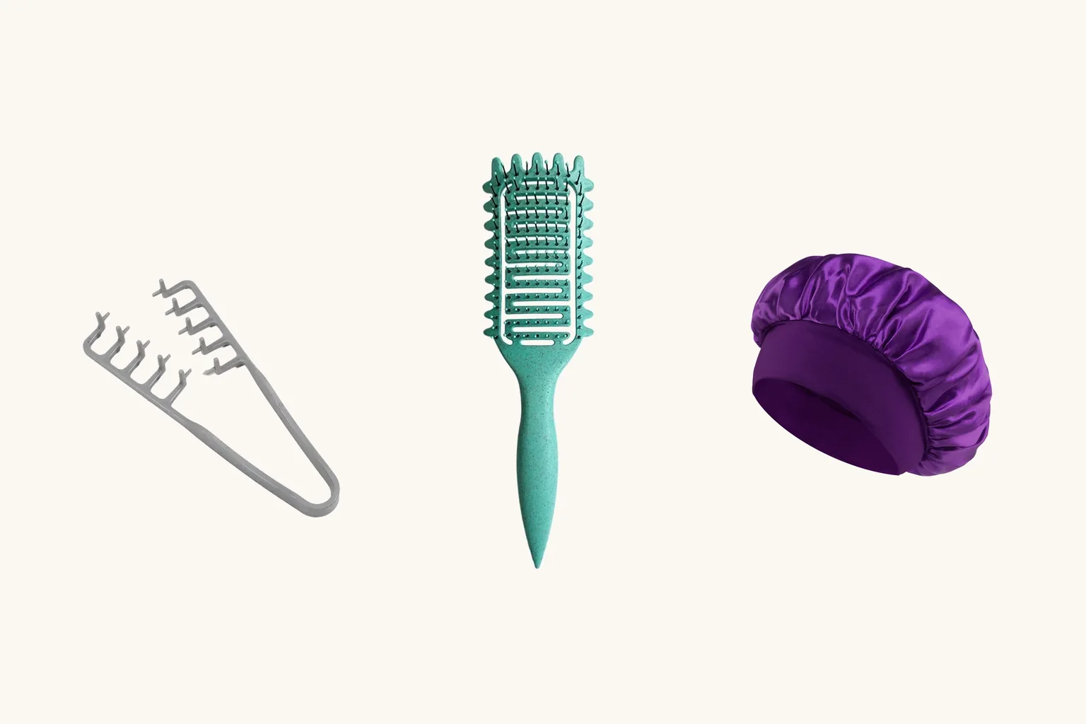 Le kit routine boucles — Brosse + peigne + bonnet satin